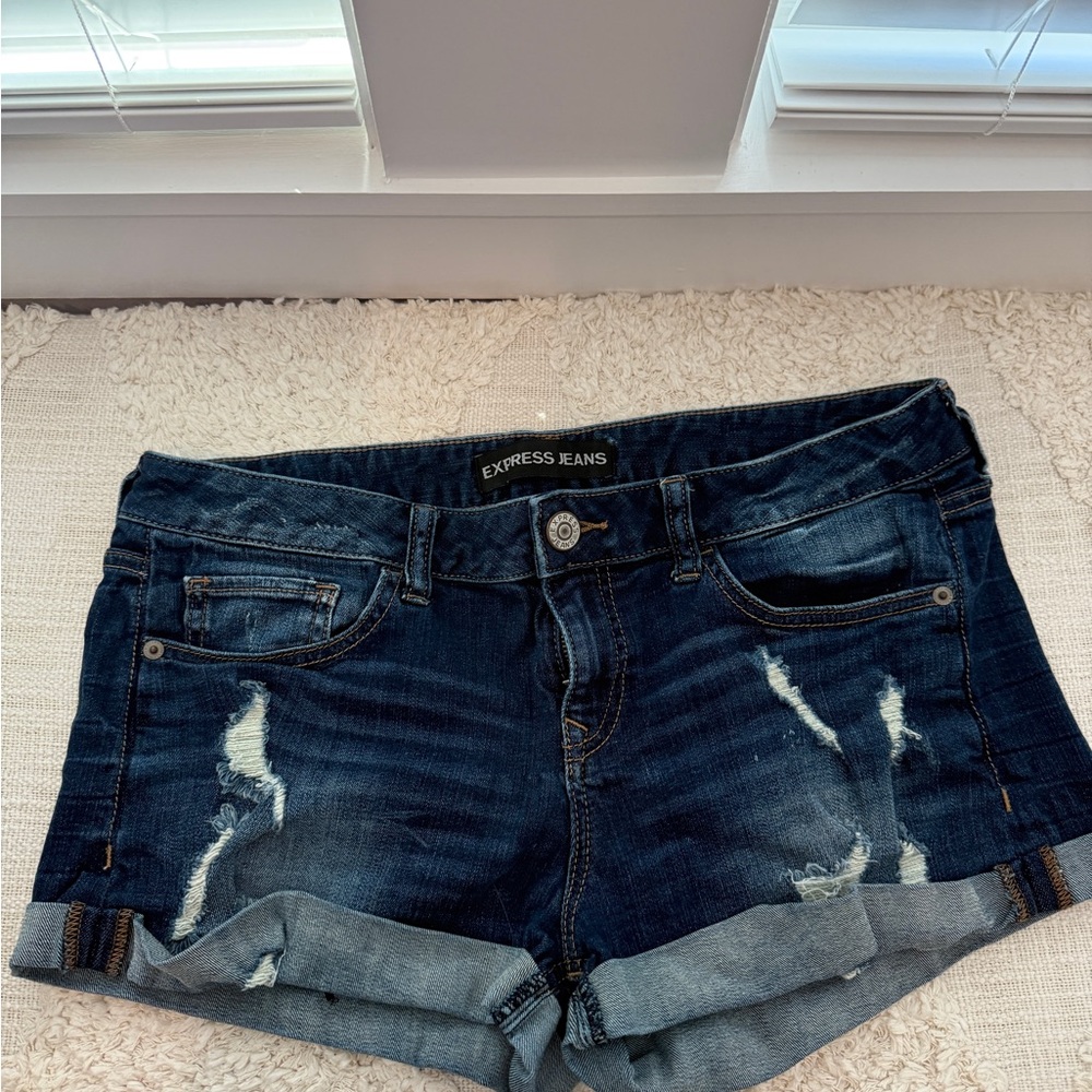 Express, Women's Blue Denim Shorts Size 8